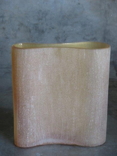 O4HOME — Lusvaas, gesneden mat amber, glas