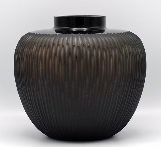 O4HOME — Vaas, glas gesneden, blauw/zwart M, glas