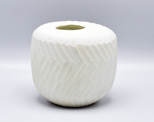 O4HOME — Wit gesneden vaasje, glas