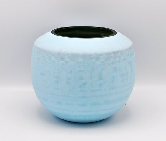 O4HOME — Vaas met uitsnede, rook/surf blauw, glas