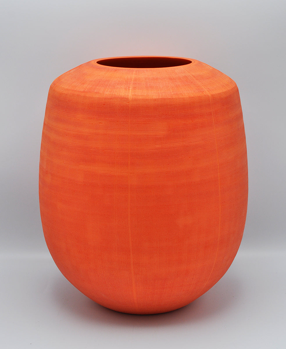 O4HOME — Vaas met uitsnede, feloranje (L), glas