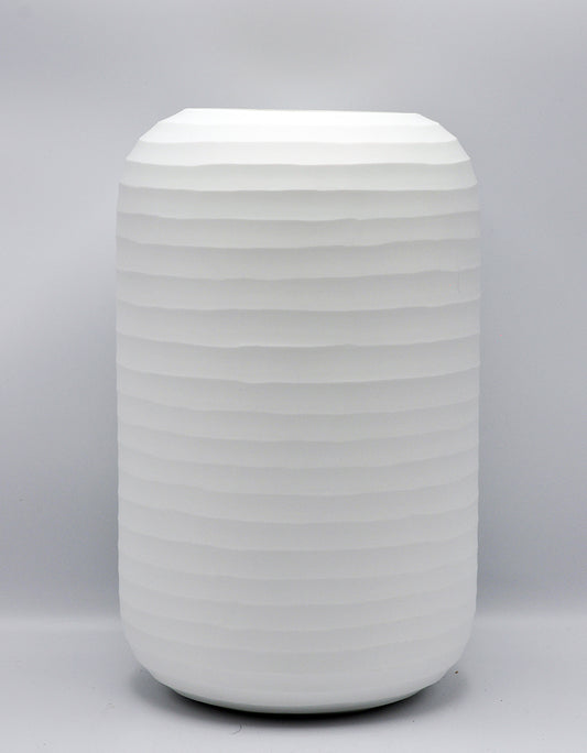 O4HOME — Cylinder vaas, gesneden wit L, glas