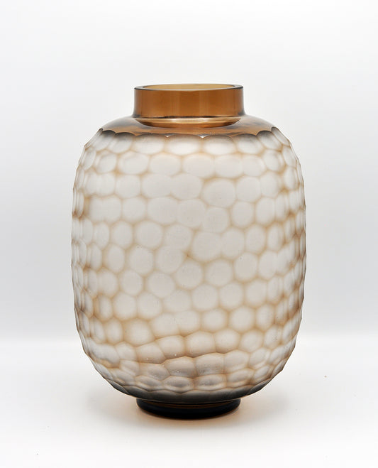 O4HOME — Vaas, gesneden, helder bruin M, glas