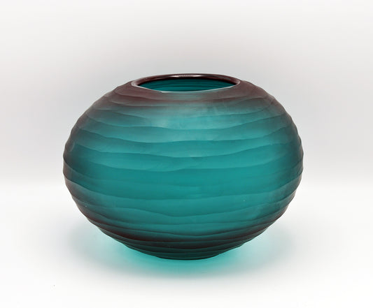 O4HOME — Gesneden vaas, aqua, glas