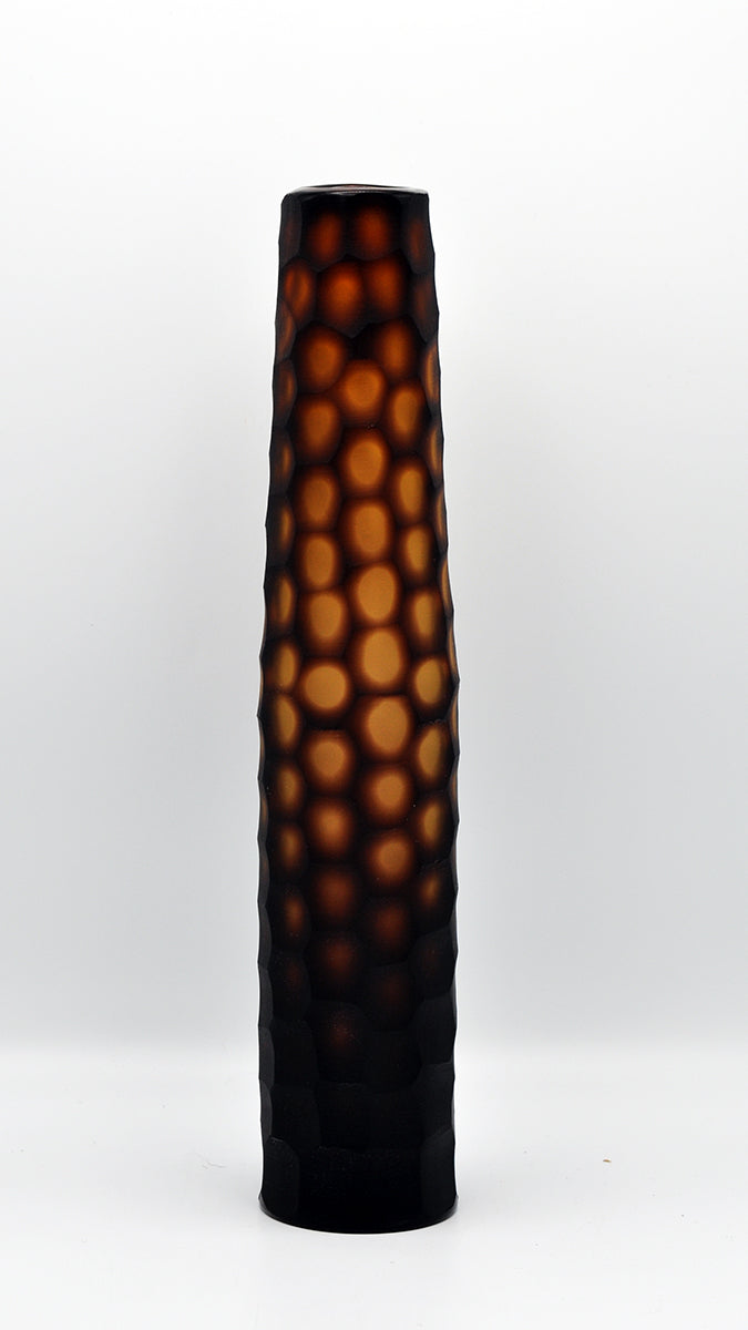 O4HOME — Organisch smal gesneden vaas S, amber-paars, glas