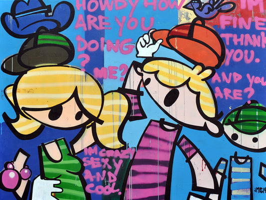 Jerry van der  Bol — Howdy how, acryl op linnen