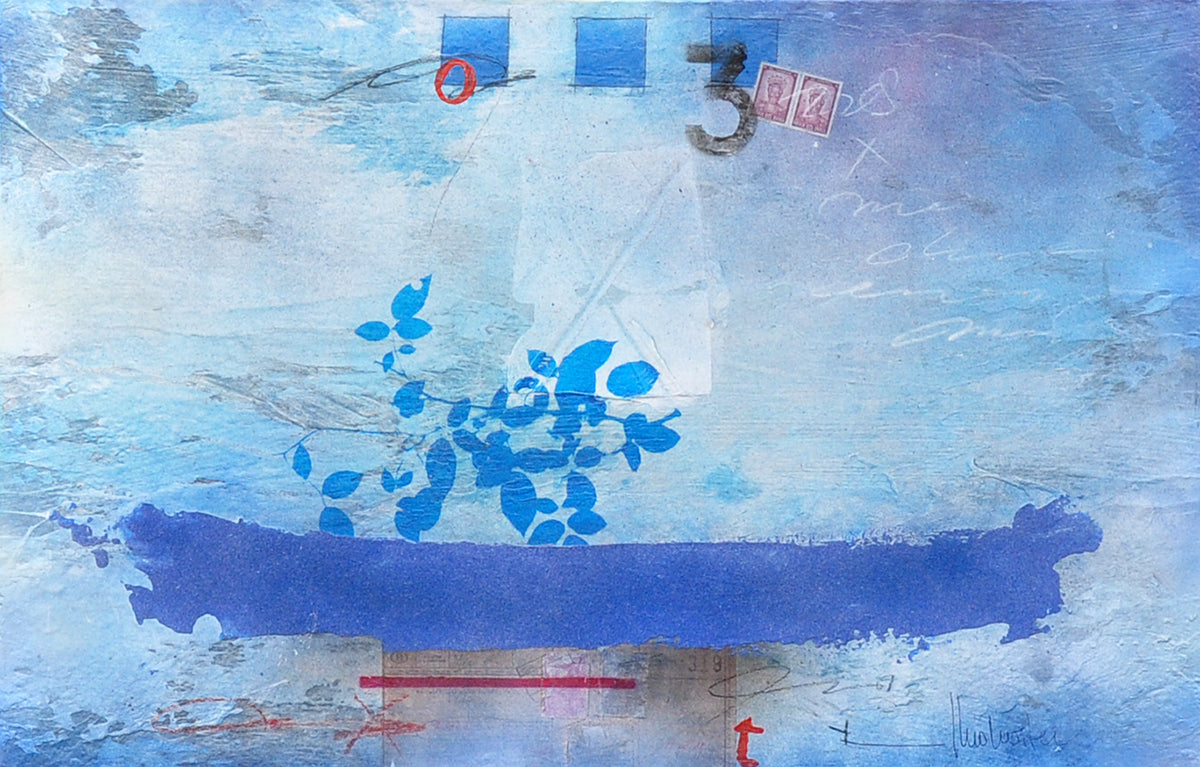 Theo Koster — Traces 4 (op alu frame), zeefdruk