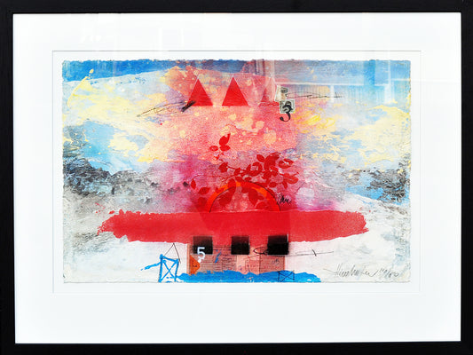 Theo Koster — Traces 1 (in zwarte lijst), zeefdruk