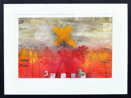 Theo Koster — Traces 2 (in zwarte lijst), zeefdruk