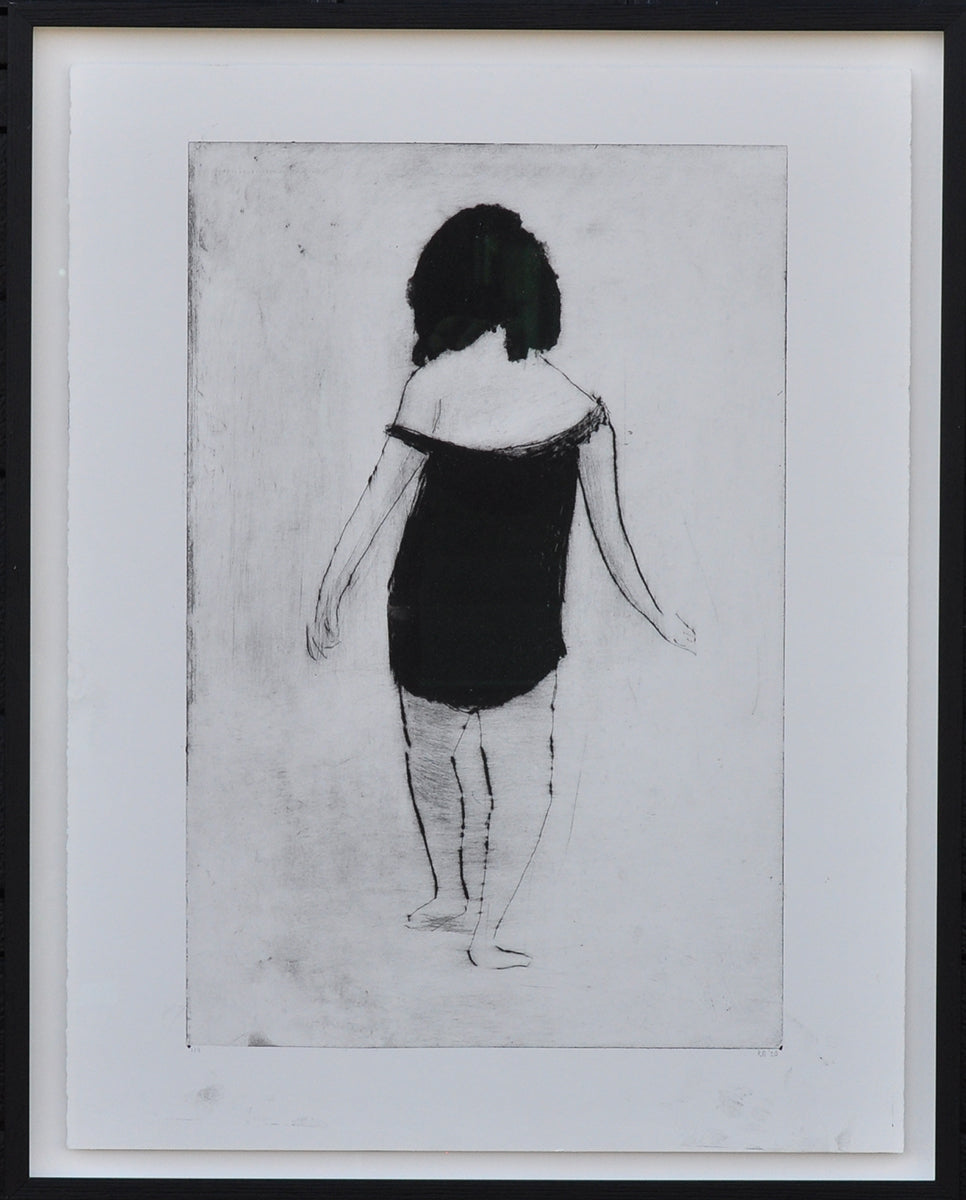 Krin Rinsema — Pootje baden, droge naald ets (museumglas)