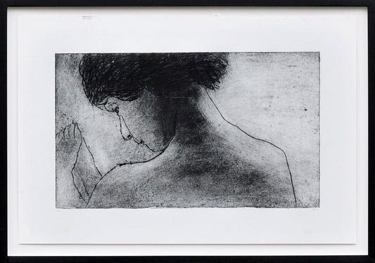 Krin Rinsema — Overdenken, droge naald ets (museumglas)