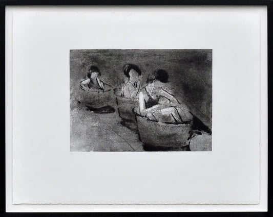 Krin Rinsema — Badrituelen, droge naald ets (museumglas)