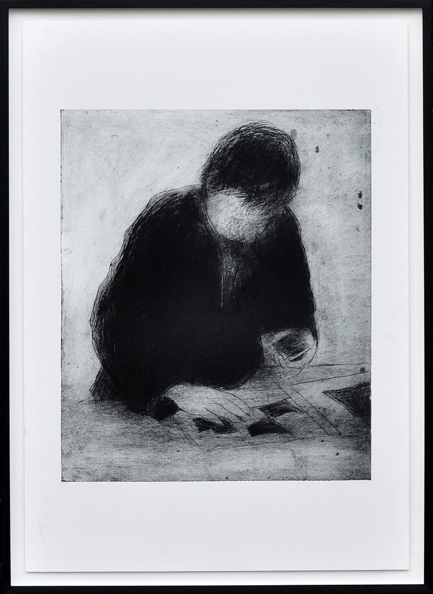 Krin Rinsema — Geconcentreerd, droge naald ets (museumglas)