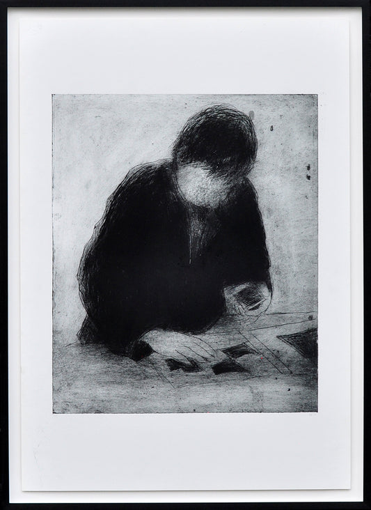 Krin Rinsema — Geconcentreerd, droge naald ets (museumglas)