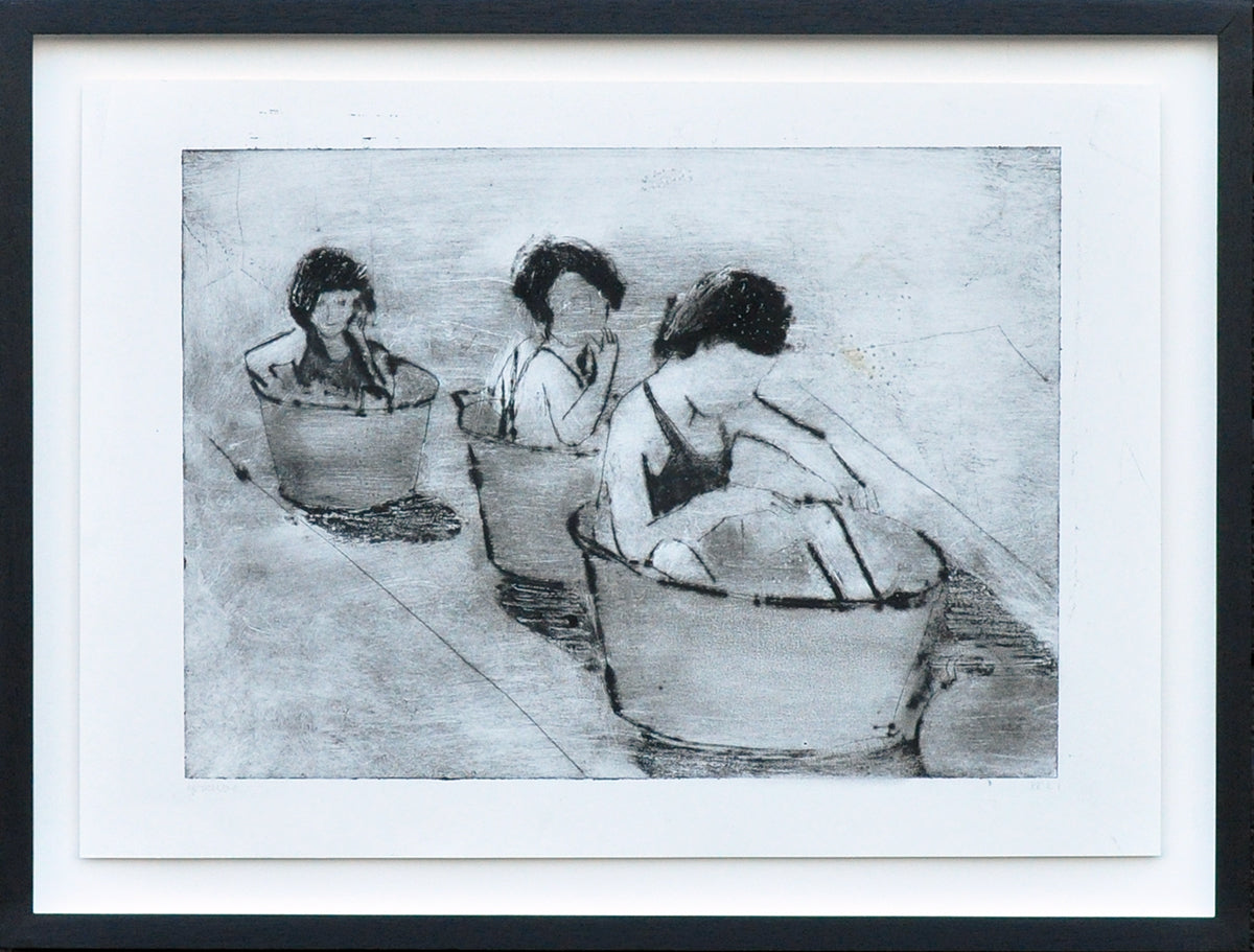 Krin Rinsema — In de tobbe, droge naald ets (museumglas)