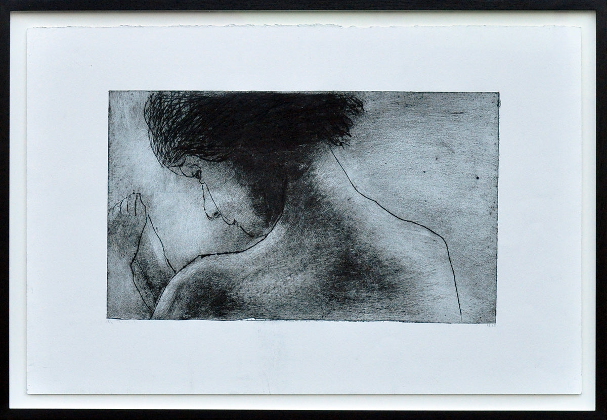 Krin Rinsema — Afgezonderd, droge naald ets (museumglas)