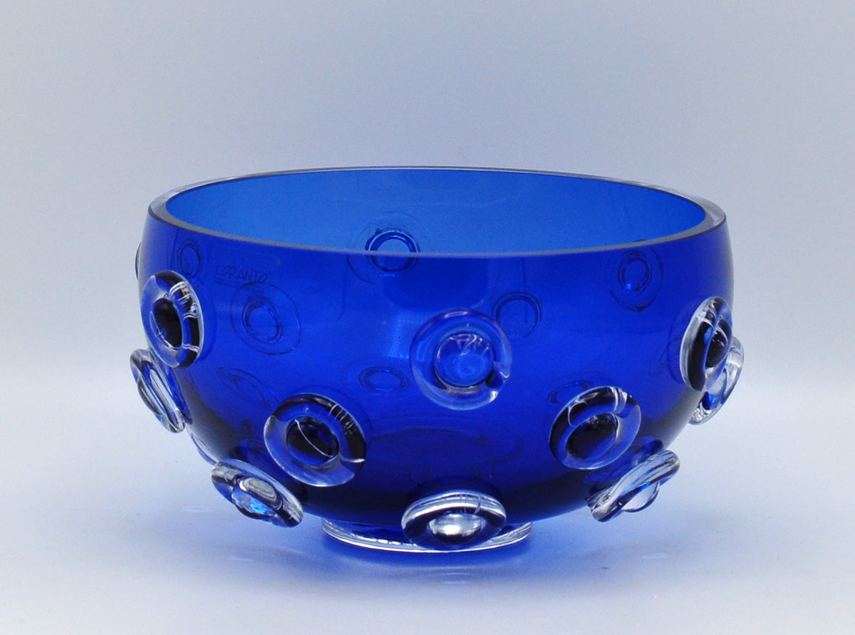 Loranto — Kom met noppen, blauw, glas