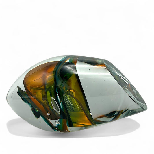 Loranto — Object ei groot cognac/groen, glas