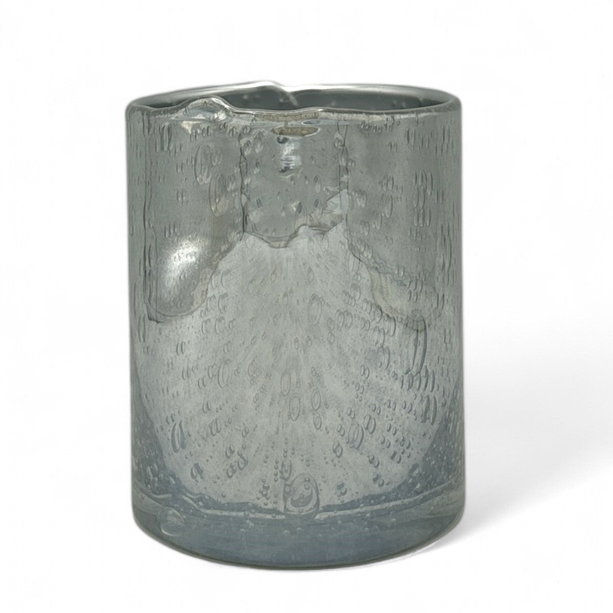 Loranto — Robuust, cilinder vaas klein, zilver, glas