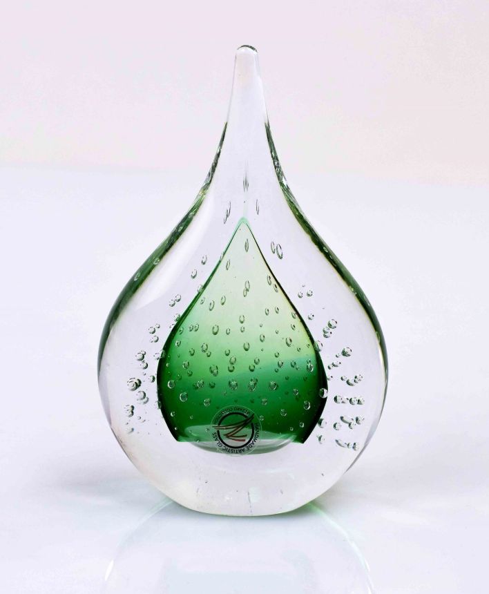 Loranto — Druppel plat klein, groen, glas