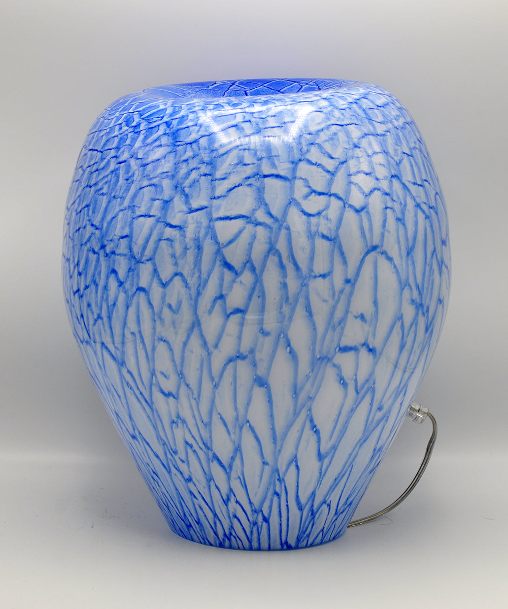 Loranto — Blue, lamp wit-blauw, 1x deuk, glas