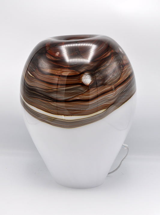 Loranto — Earth, lamp wit-bruin-grijs, 1x deuk, glas