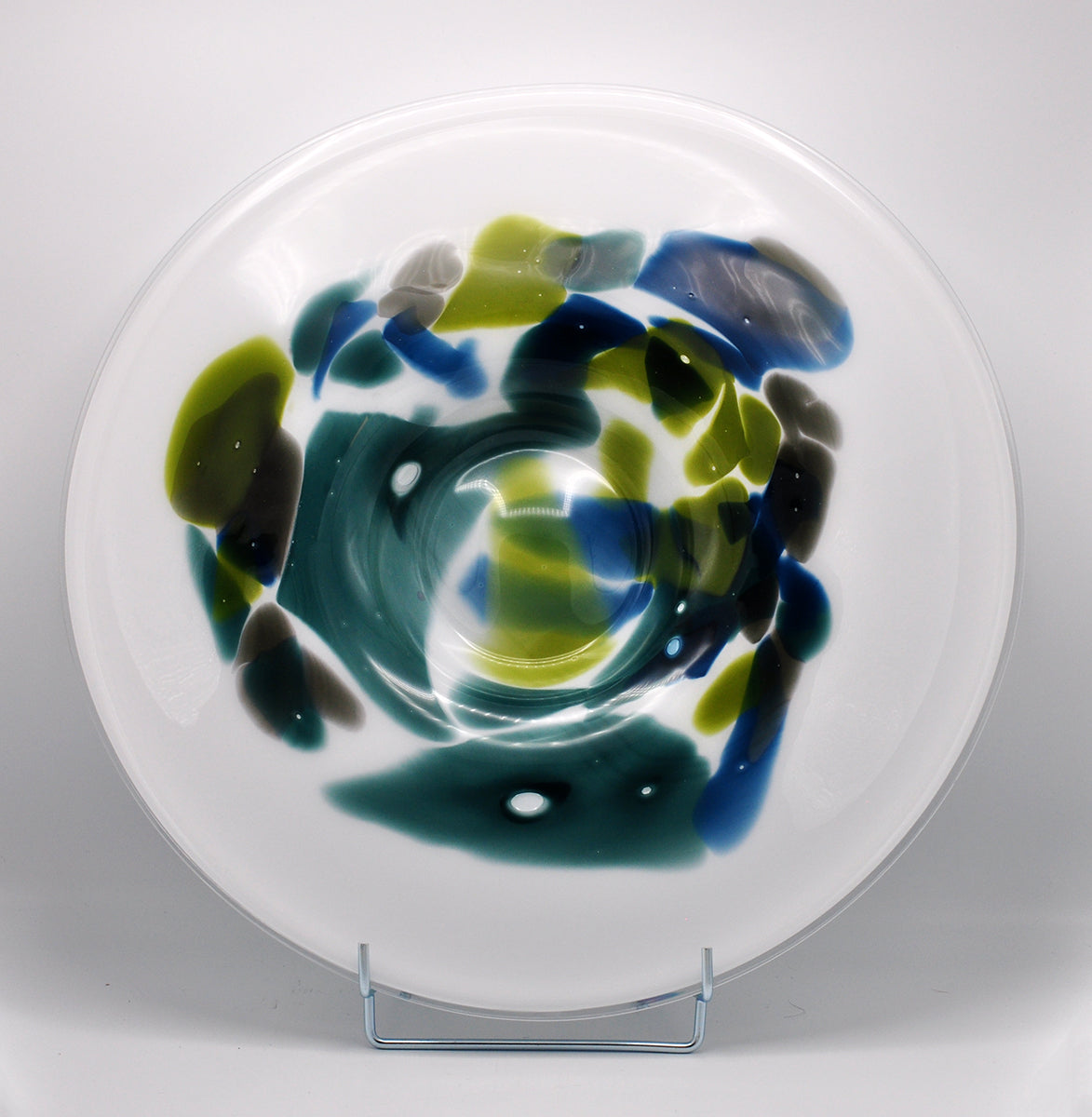 Loranto — Monet, schaal wit-groen-geel, glas