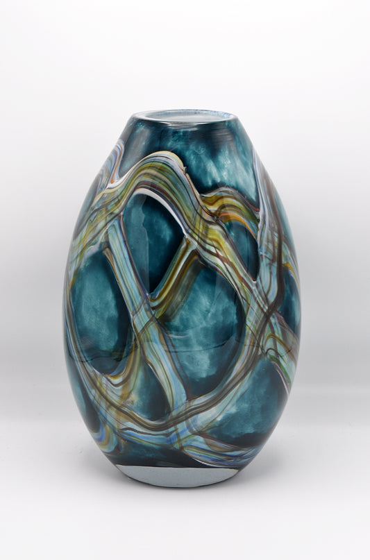 Loranto — Green life, vaas, plat hoog, glas