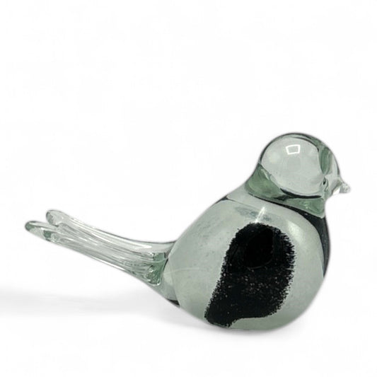 Loranto — Vogel, wit met zwarte vleugels, glas