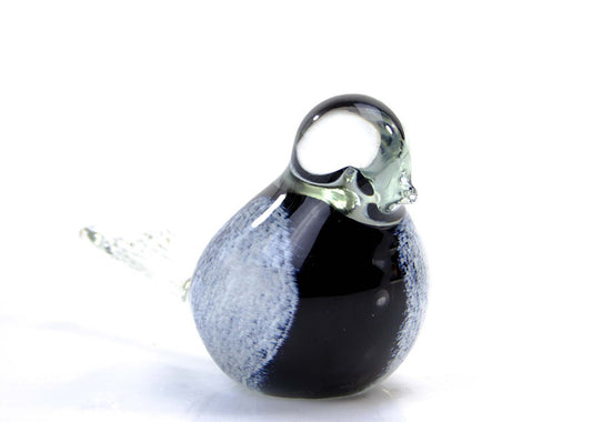 Loranto — Vogel, zwart met witte vleugels, glas