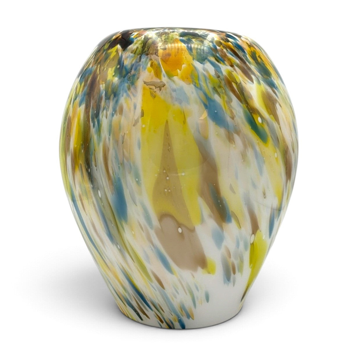 Loranto — Monet, lamp wit-groen-geel, 1x deuk, glas