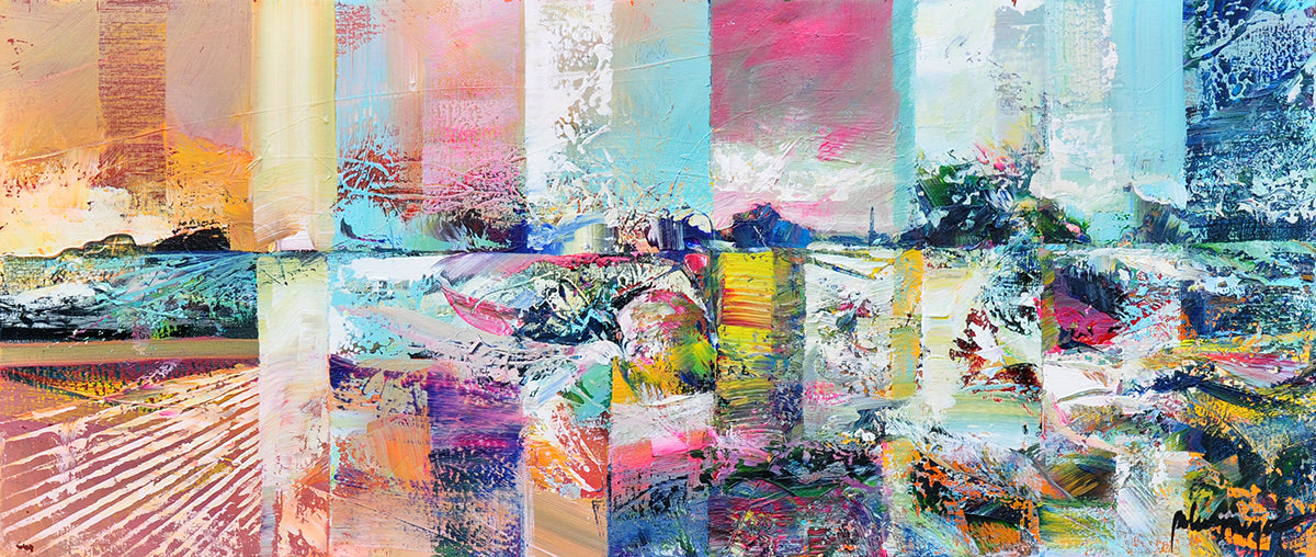 Peter Meijer — Lijnen aan de horizon, acryl op linnen