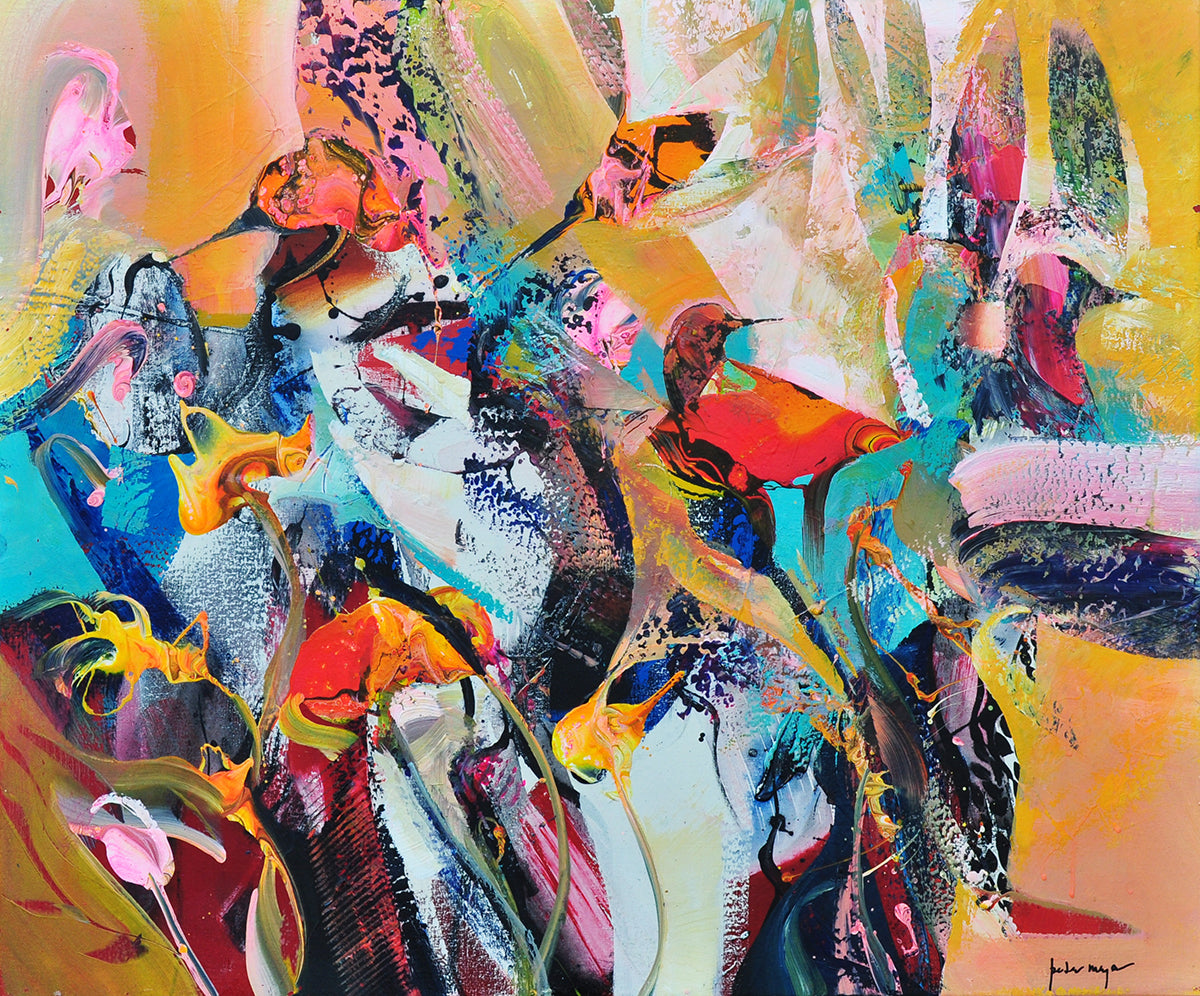Peter Meijer — Birds family, acryl op linnen