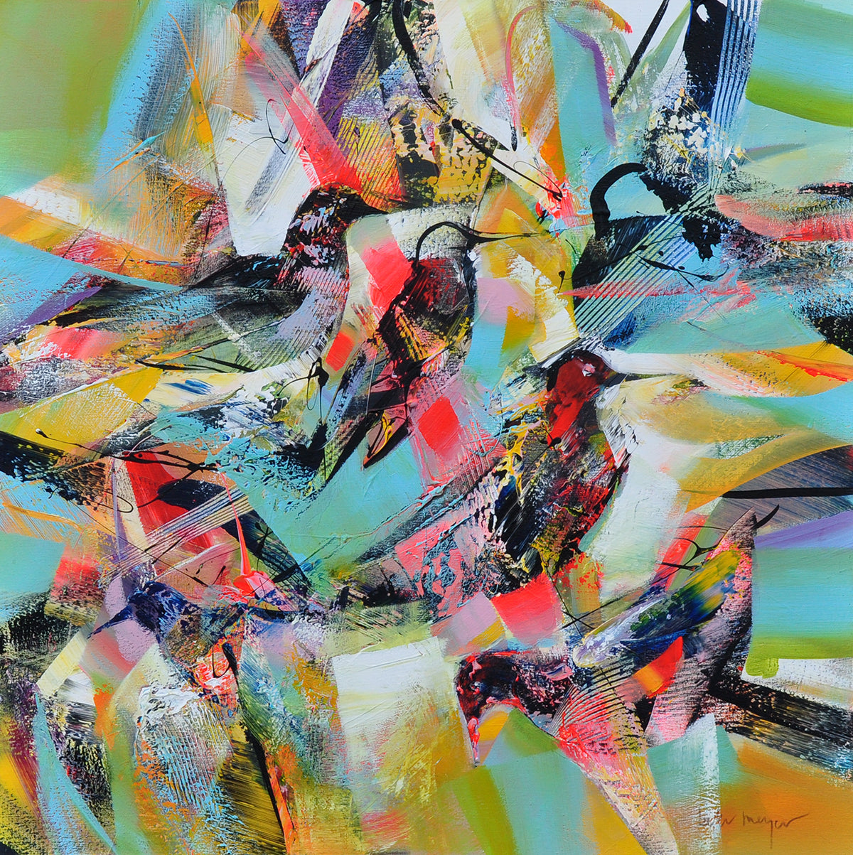 Peter Meijer — Birds of paradise 1, acryl op linnen