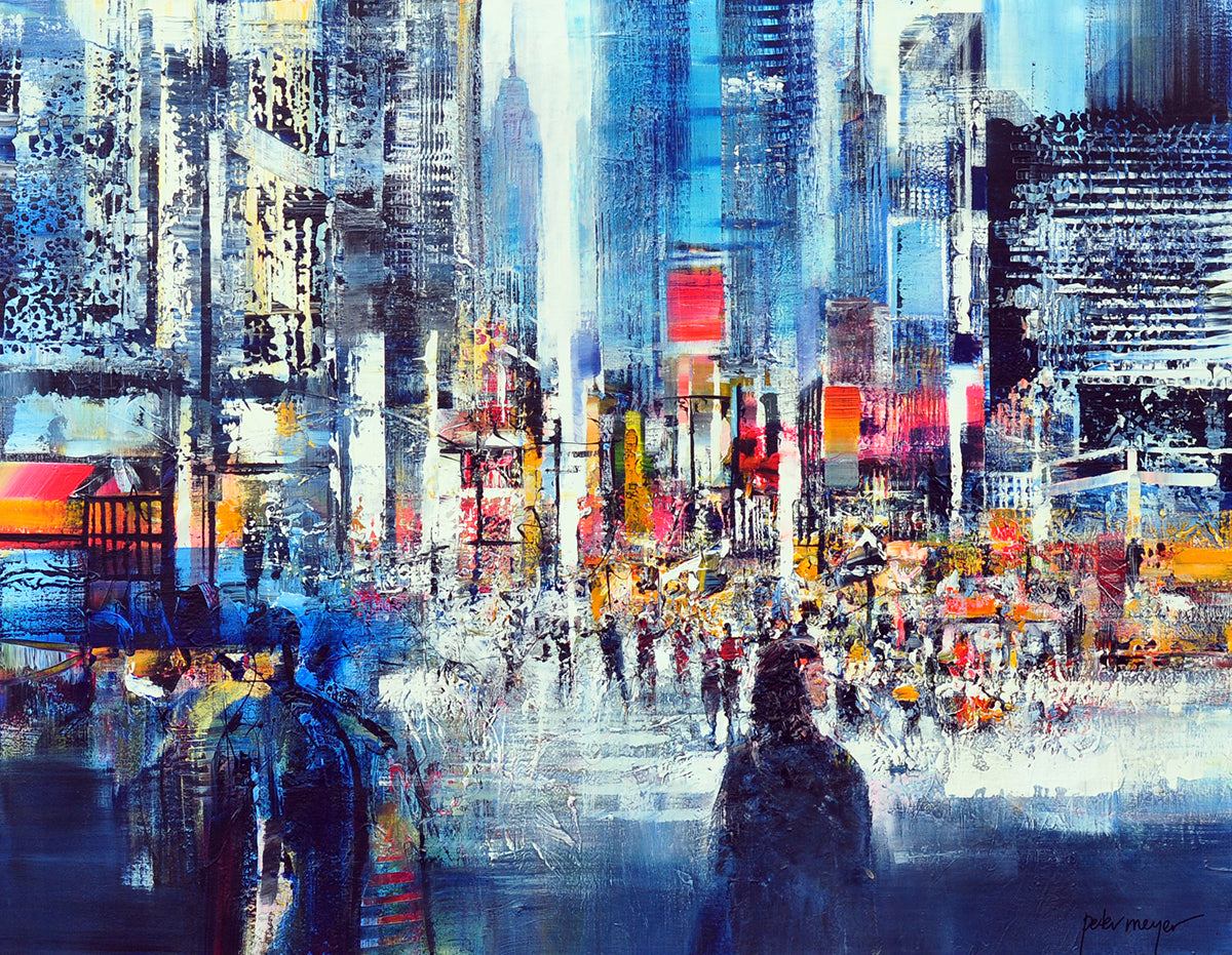 Peter Meijer — All alone in Times Sq., acryl op linnen