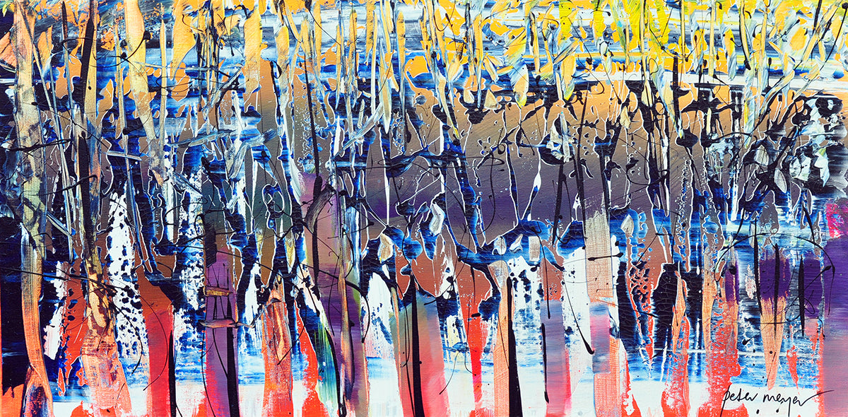 Peter Meijer — Bos, Herfst, acryl op linnen
