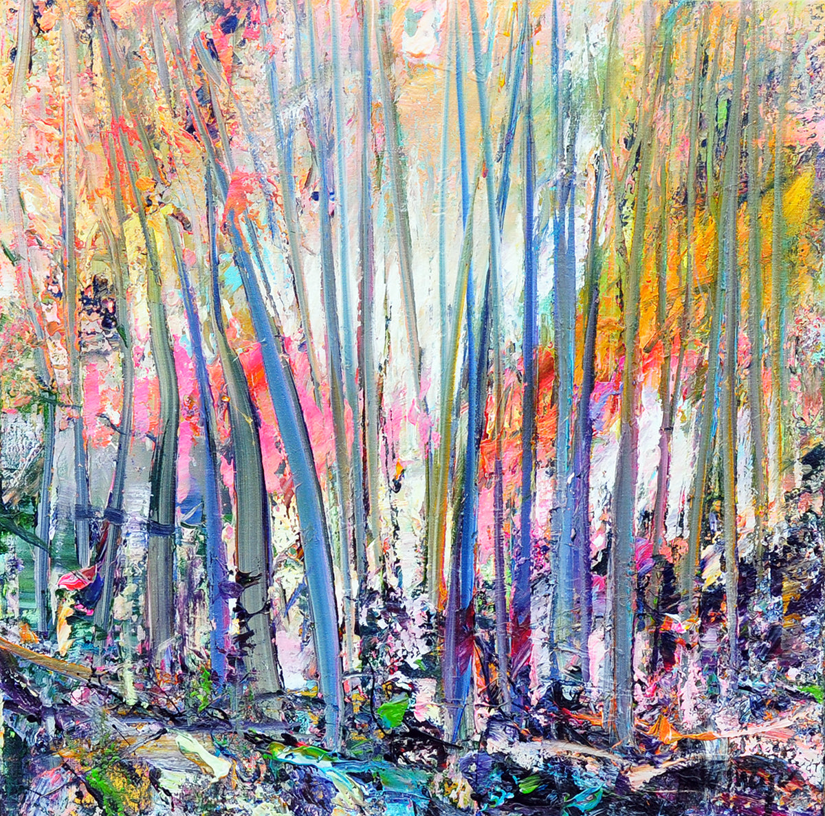 Peter Meijer — Forest Indian Summer, acryl op linnen