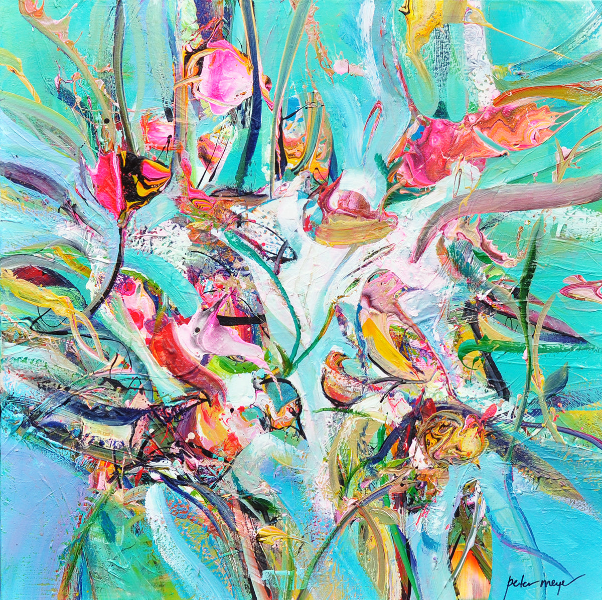 Peter Meijer — Symphony of Birds, acryl op linnen