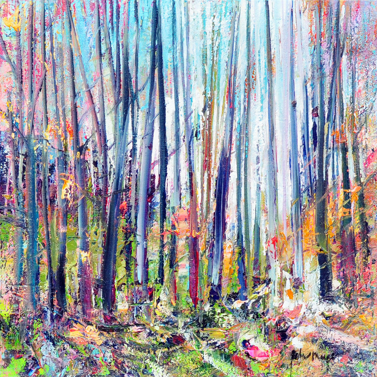 Peter Meijer — Red Woodpecker, acryl op linnen