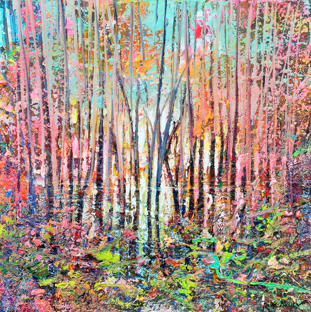 Peter Meijer — Indian forest summer, acryl op linnen