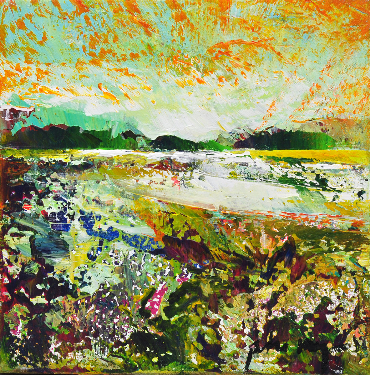 Peter Meijer — Night Fjord, acryl op linnen