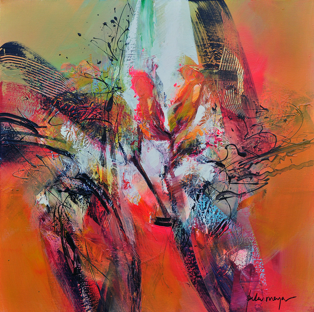 Peter Meijer — Flowers from Trinidad, acryl op linnen