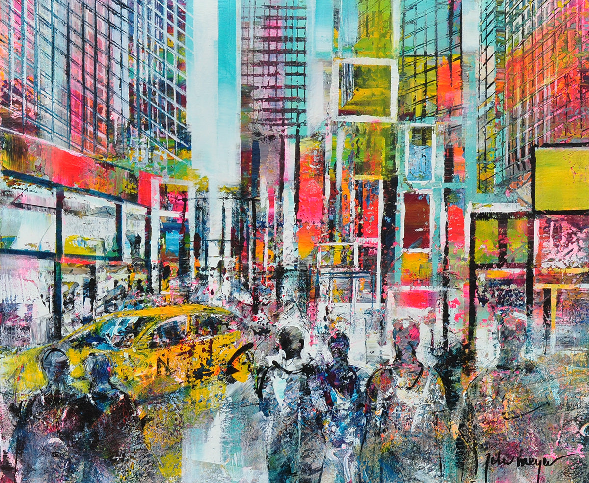 Peter Meijer — NY Manhattan, verheugd verval, acryl op linnen