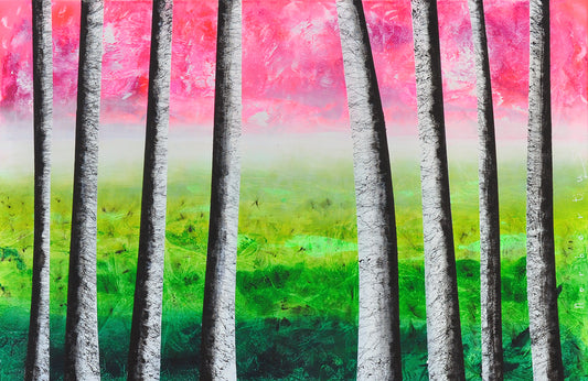 Norbertus — Pink forest, acryl op linnen