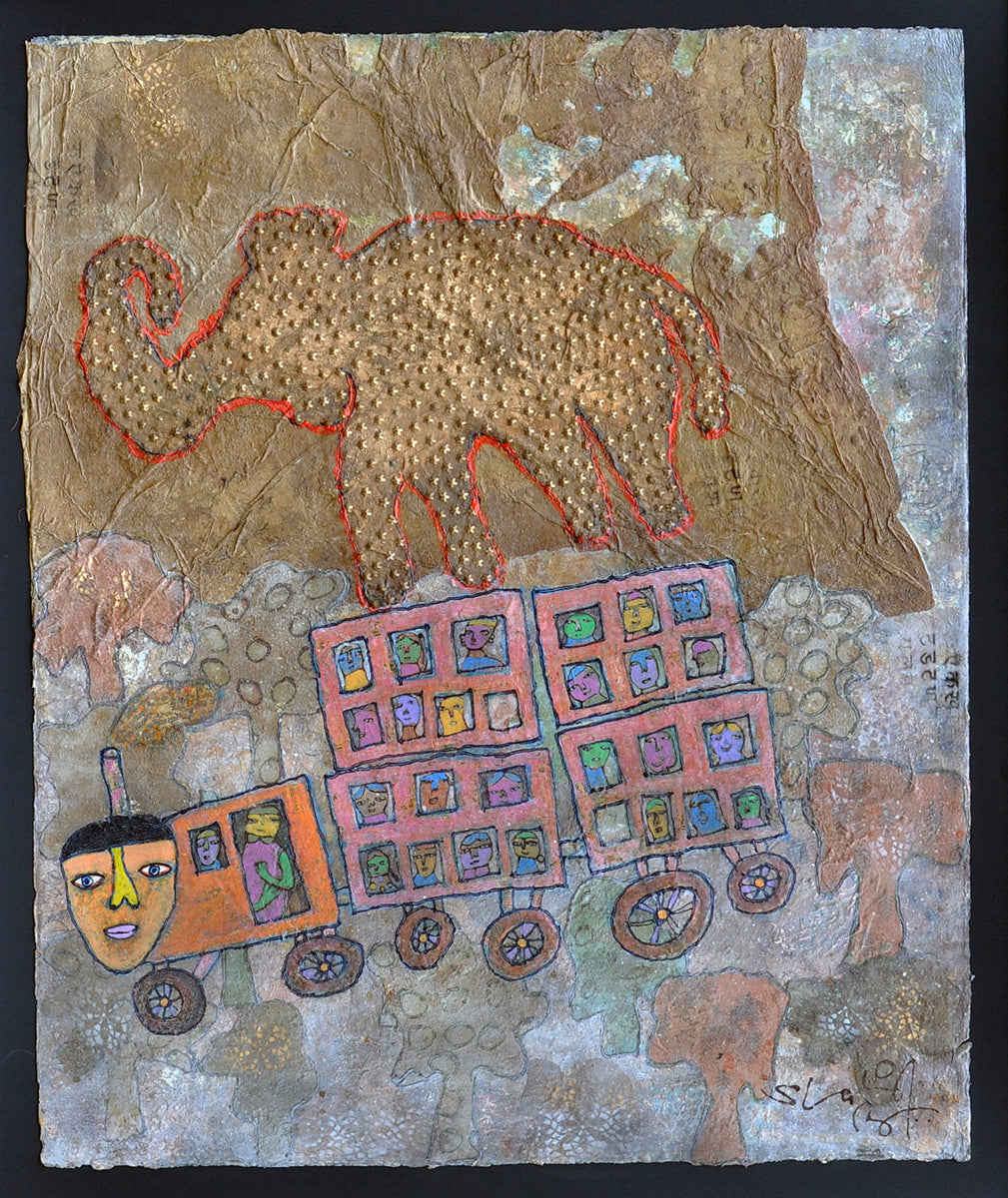 Shahid Parvez — Golden Elephant, origineel op papier