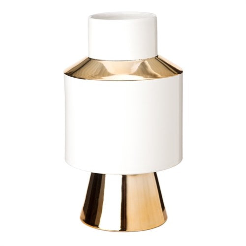 Pols Potten — Object vaas, wit & goud S, porselein