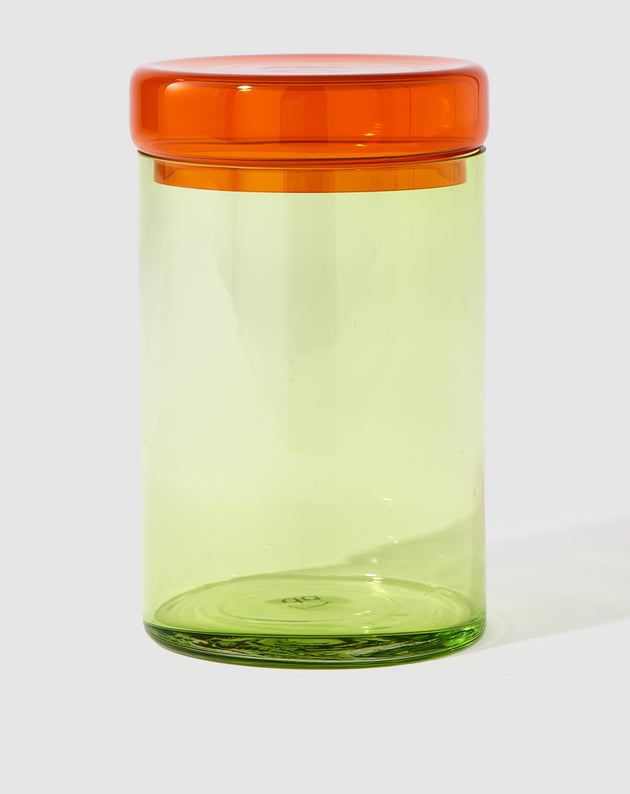Pols Potten — Caps and jars, groen-oranje M, glas