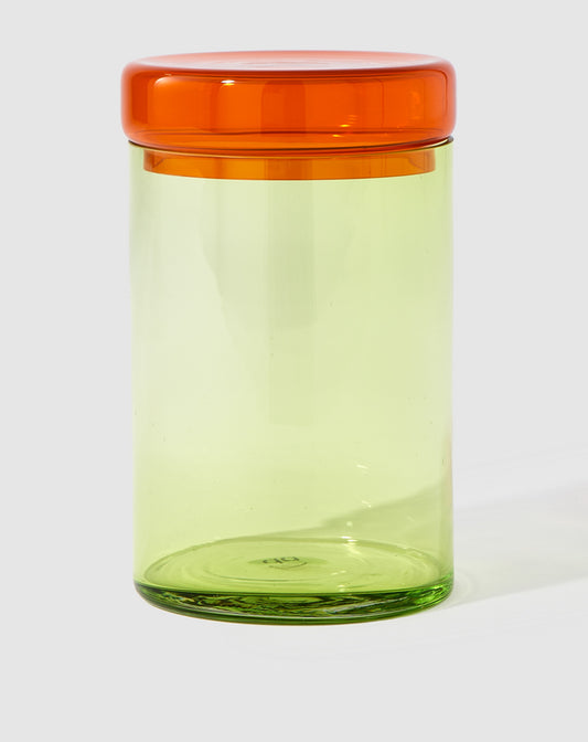Pols Potten — Caps and jars, groen-oranje M, glas