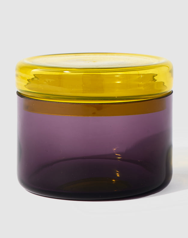 Pols Potten — Caps and jars, aubergine-geel L, glas