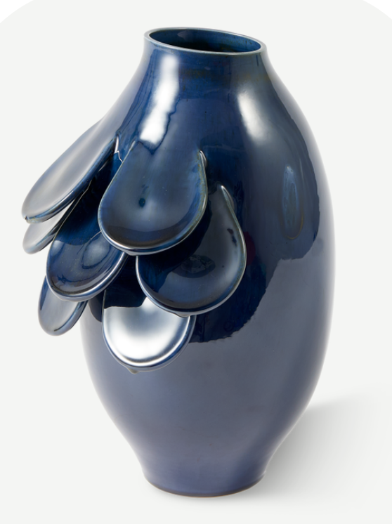 Pols Potten — Vaas Quillie, Blauw S, aardewerk